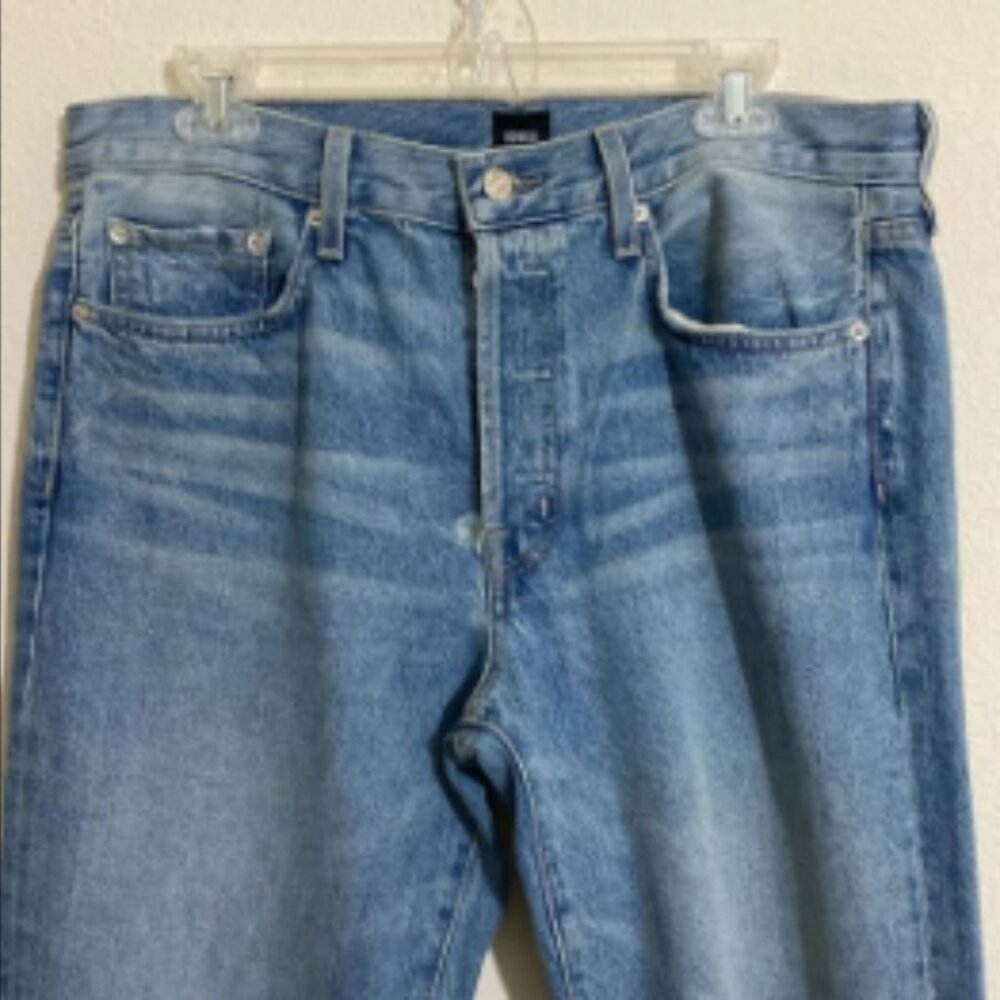 NWOT EDWIN Women's Kali Ankle Vintage Straight Distressed Loose-Fit Blue Jeans